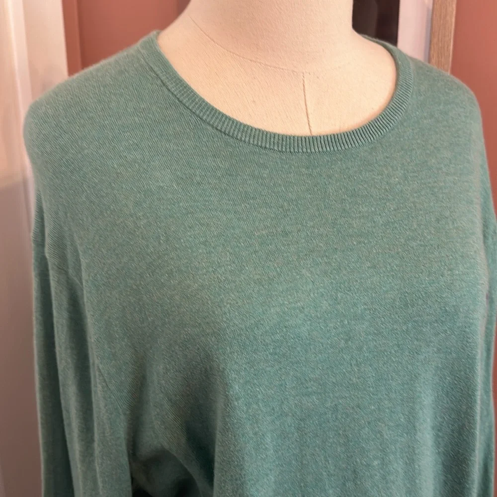 Polo Ralph Lauren Men’s turquoise cotton cashmere crewneck L long sleeve sweater - Picture 3 of 13